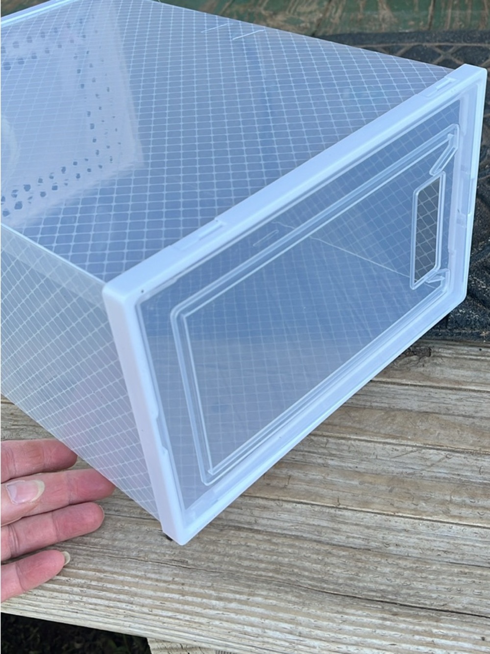 Set of 12 Stackable Shoeboxes
Some Assembly required 
12 Pack X Large Shoe Boxes